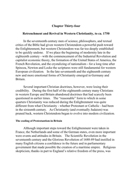 Chapter Thirty-Four Retrenchment and Revival in Western Christianity, to Ca. 1750 in the Seventeenth Century Men of Science