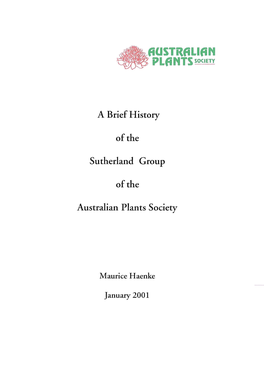 History of Sutherland Group of APS