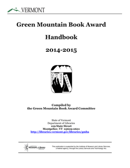 Green Mountain Book Award Handbook 2014-2015