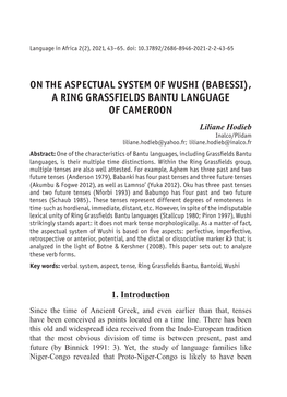 On the Aspectual System of Wushi (Babessi), a Ring Grassfields