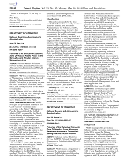 Fisheries of the Exclusive Economic Zone Off Alaska