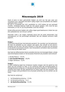 Nieuwsquiz 2019