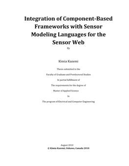 Integration of Component Based Frame Works with Sensor Web