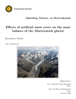 Effects of Artificial Snow Cover on the Mass Balance of the Morteratsch