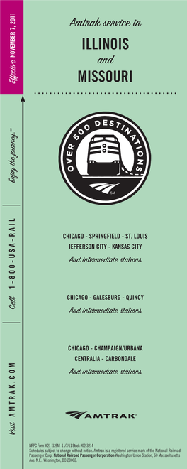 Illinois Missouri Train Schedule November 2011