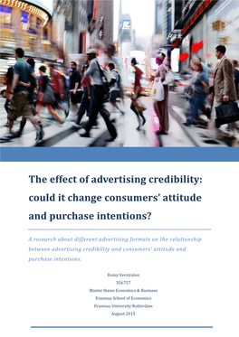 The Effect of Advertising Credibility: Could It Change Consumers' Attitude