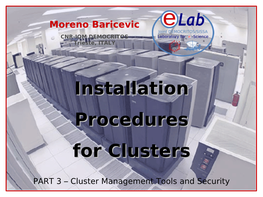 Installation Procedures for Clusters