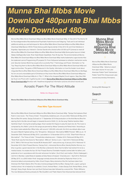 Munna Bhai Mbbs Movie Download 480Punna Bhai Mbbs Movie Download 480P