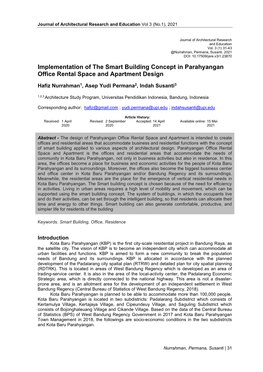 Implementation of the Smart Building Concept in Parahyangan Office Rental Space and Apartment Design