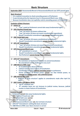 Class-8 Basic Structure of Constitution