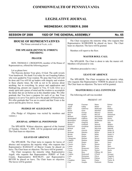 2328 Legislative Journal—House October 8