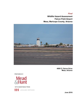 Final Wildlife Hazard Assessment Falcon Field Airport Mesa, Maricopa County, Arizona