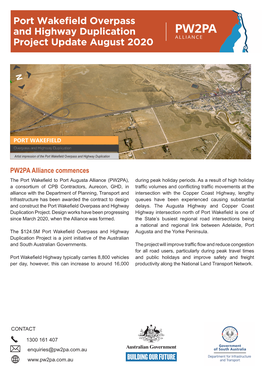 Port Wakefield Overpass and Highway Duplication Project Update August 2020
