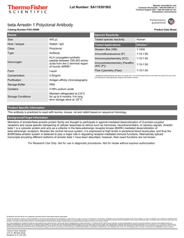 Beta Arrestin 1 Polyclonal Antibody