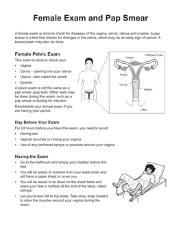 Female Exam and Pap Smear