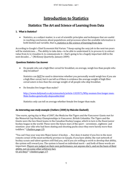 Introduction to Statistics