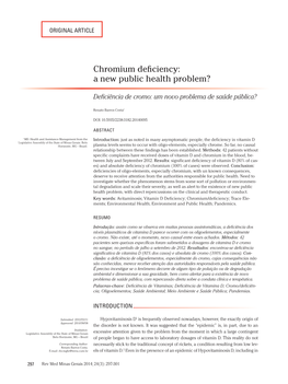 Chromium Deficiency: a New Public Health Problem?