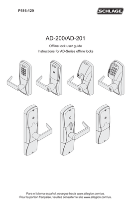 Schlage AD-200 Offline Lock User Guide