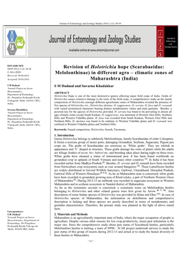 Revision of Holotrichia Hope (Scarabaeidae: Melolonthinae) In