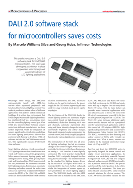 DALI 2.0 Software Stack for Microcontrollers Saves Costs by Marcelo Williams Silva and Georg Huba, Infineon Technologies