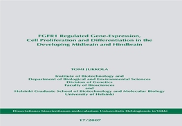FGFR1 Regulated Gene-Expression, Cell Proliferation and Differentiation