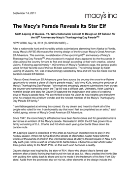 The Macy's Parade Reveals Its Star Elf