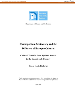 Cosmopolitan Aristocracy and the Diffusion of Baroque Culture