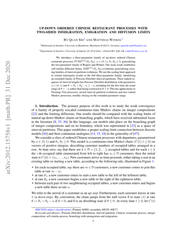 Up-Down Ordered Chinese Restaurant Processes with Two-Sided Immigration, Emigration and Diffusion Limits