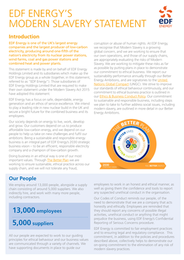 Edf Energy's Modern Slavery Statement