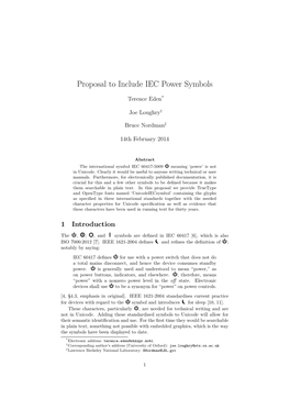 Proposal to Include IEC Power Symbols