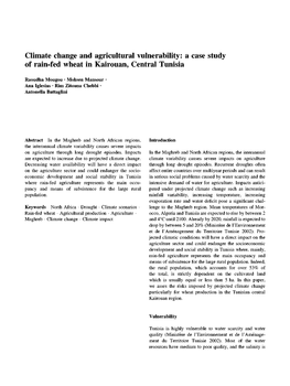 Climate Change and Agricultural Vulnerability: a Case Study of Rain-Fed Wheat in Kairouan, Central Tunisia