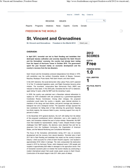 St. Vincent and Grenadines | Freedom House