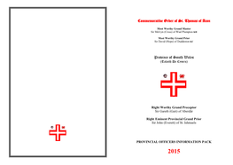 Commemorative Order of St. Thomas of Acon Province of South Wales