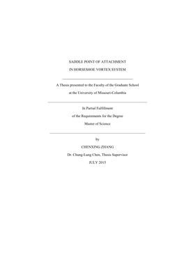 Saddle Point of Attachment in Horseshoe Vortex System