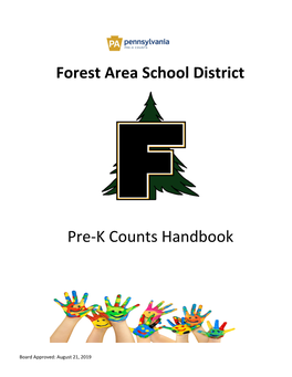 Forest Area School District Pre-K Counts Handbook