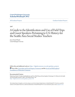 A Guide to the Identification and Use of Field Trips and Guest Speakers-Pertaining to U.S