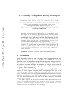 A Taxonomy of Hyperlink Hiding Techniques