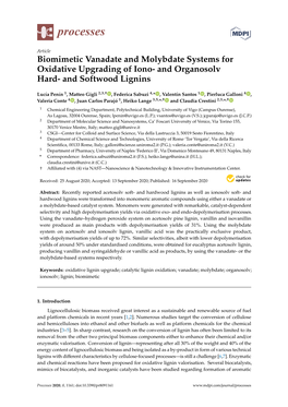 Biomimetic Vanadate and Molybdate Systems for Oxidative Upgrading of Iono- and Organosolv Hard- and Softwood Lignins