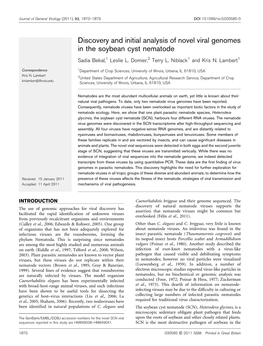 Discovery and Initial Analysis of Novel Viral Genomes in the Soybean Cyst Nematode