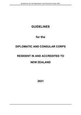 Guidelines for the Diplomatic and Consular Corps 2021