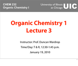 Organic Chemistry 1 Lecture 3