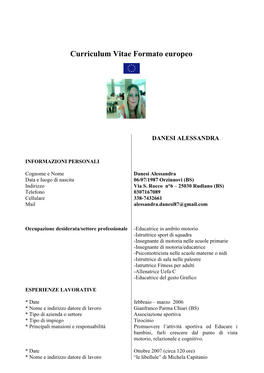 Curriculum Vitae Formato Europeo