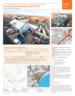 Lot 21 £59,000 Per Annum Cowbridge Road West (A48) , Cardiff CF5 4AB Exclusive Freehold Industrial Investment