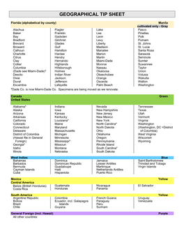 Geographical Tip Sheet