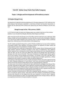 1.Origin and Development of Presidency Armies