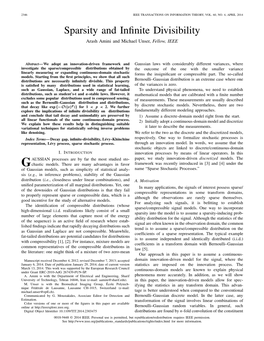 SPARSITY and INFINITE DIVISIBILITY 2347 Density Functions