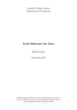 Lock Inference for Java