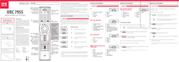 URC 7955 POWER – Power On/Oﬀ Home Cinema Devices