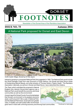 FOOTNOTES Newsletter of the Dorset Area of the Ramblers Association ISSUE NO