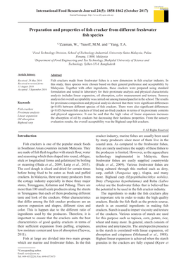 Preparation and Properties of Fish Cracker from Different Freshwater Fish Species